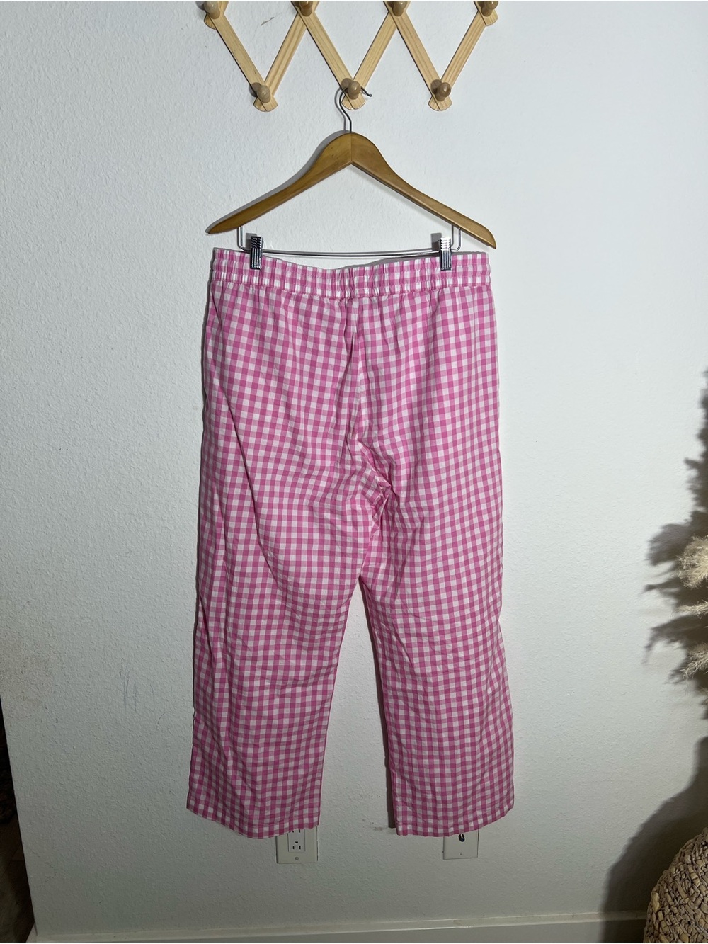 GAP • pink gingham pants 100% cotton size large - Picture 6 of 9